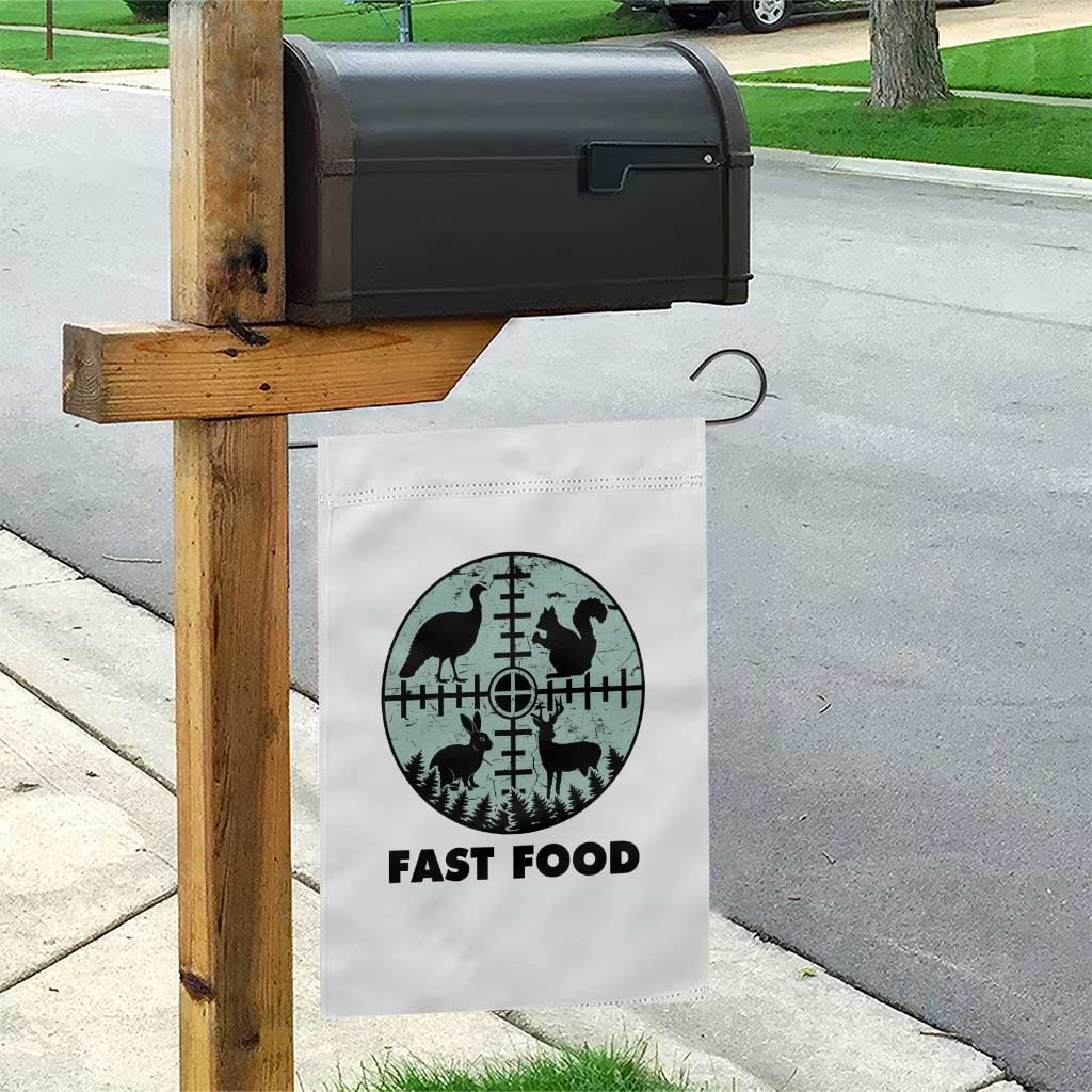 Funny Hunter Joke Garden Flag Hunting Fast Food Animals - Wonder Print Shop