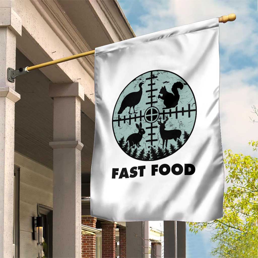 Funny Hunter Joke Garden Flag Hunting Fast Food Animals - Wonder Print Shop