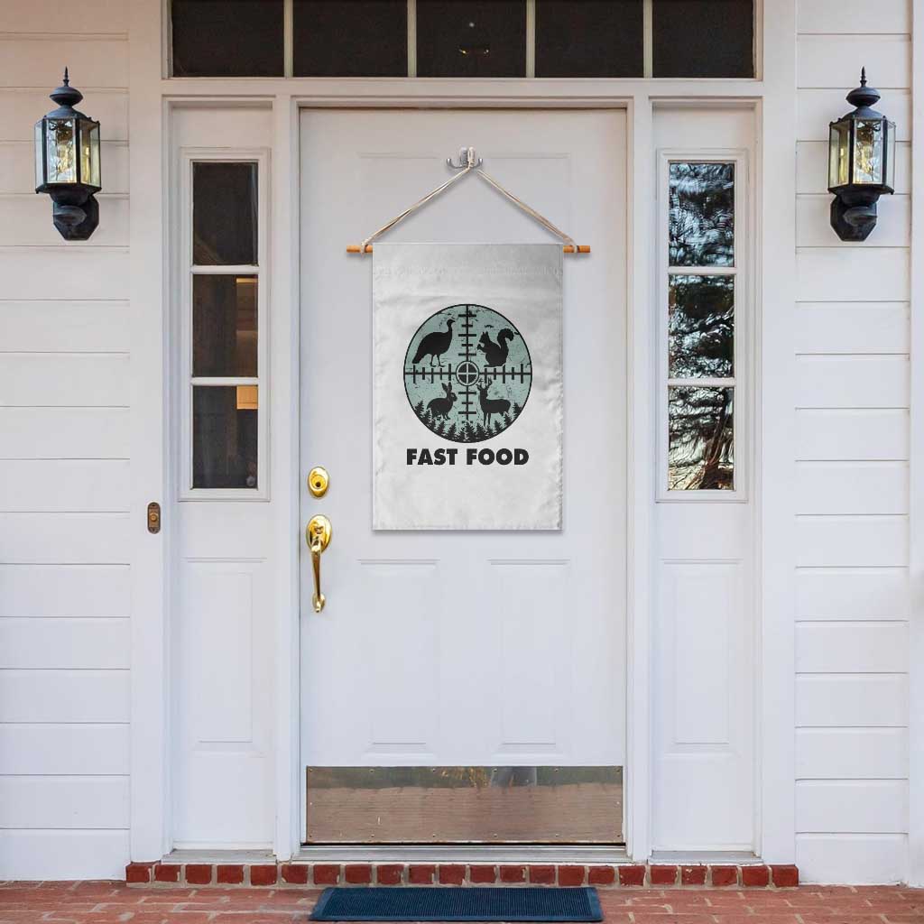 Funny Hunter Joke Garden Flag Hunting Fast Food Animals - Wonder Print Shop