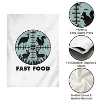 Funny Hunter Joke Garden Flag Hunting Fast Food Animals - Wonder Print Shop