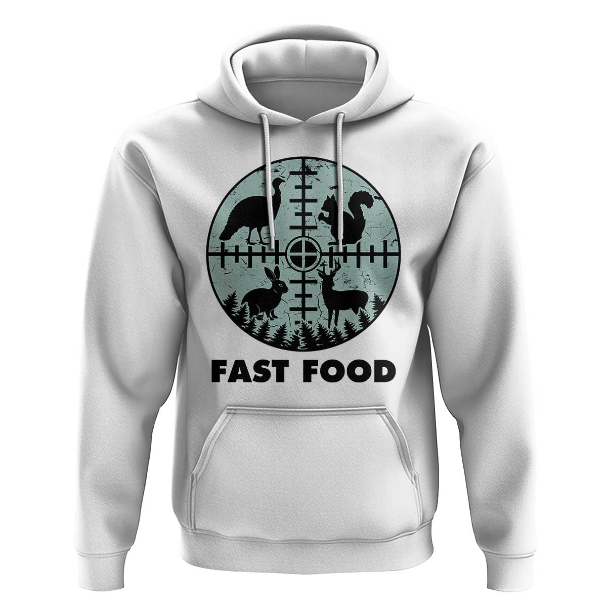 Funny Hunter Joke Hoodie Hunting Fast Food Animals - Wonder Print Shop