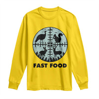Funny Hunter Joke Long Sleeve Shirt Hunting Fast Food Animals - Wonder Print Shop