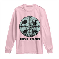 Funny Hunter Joke Long Sleeve Shirt Hunting Fast Food Animals - Wonder Print Shop