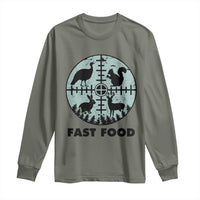 Funny Hunter Joke Long Sleeve Shirt Hunting Fast Food Animals - Wonder Print Shop
