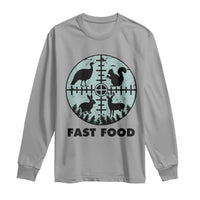 Funny Hunter Joke Long Sleeve Shirt Hunting Fast Food Animals - Wonder Print Shop