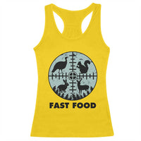 Funny Hunter Joke Racerback Tank Top Hunting Fast Food Animals - Wonder Print Shop