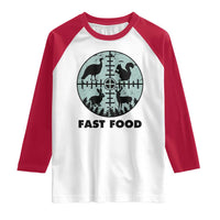 Funny Hunter Joke Raglan Shirt Hunting Fast Food Animals - Wonder Print Shop
