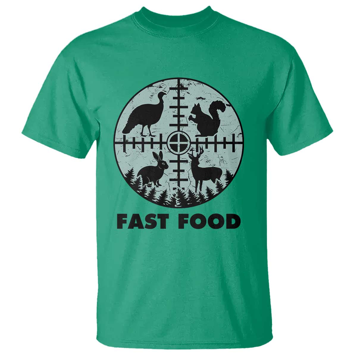 Funny Hunter Joke T Shirt Hunting Fast Food Animals - Wonder Print Shop