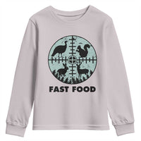 Funny Hunter Joke Youth Sweatshirt Hunting Fast Food Animals - Wonder Print Shop
