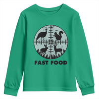 Funny Hunter Joke Youth Sweatshirt Hunting Fast Food Animals - Wonder Print Shop