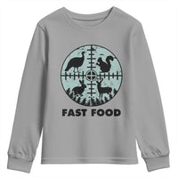 Funny Hunter Joke Youth Sweatshirt Hunting Fast Food Animals - Wonder Print Shop
