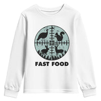 Funny Hunter Joke Youth Sweatshirt Hunting Fast Food Animals - Wonder Print Shop