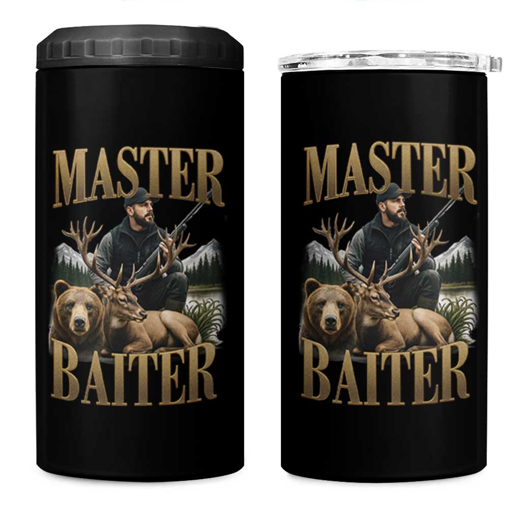 Hunting Lovers Dad Gift 4 in 1 Can Cooler Tumbler Master Baiter