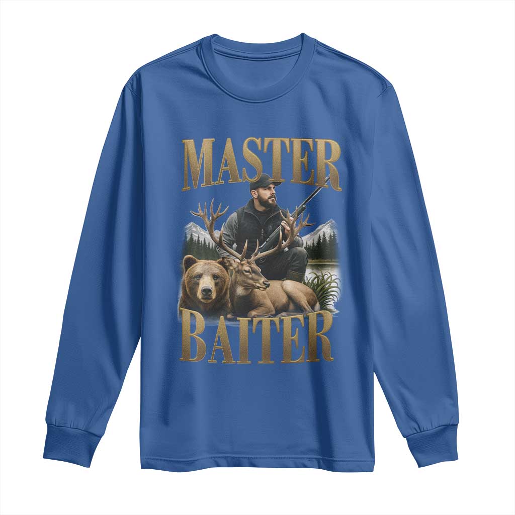 Hunting Lovers Dad Gift Long Sleeve Shirt Master Baiter - Wonder Print Shop