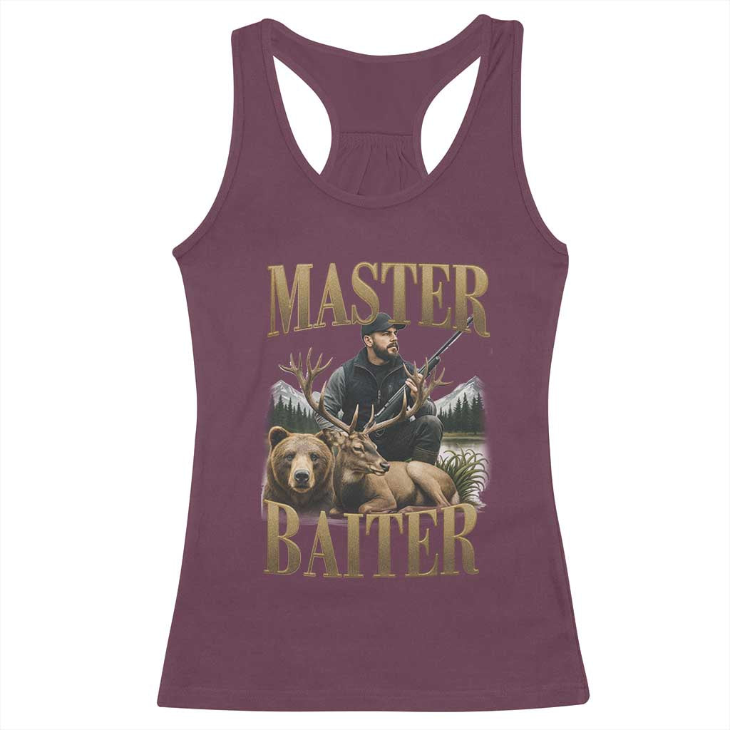 Hunting Lovers Dad Gift Racerback Tank Top Master Baiter - Wonder Print Shop
