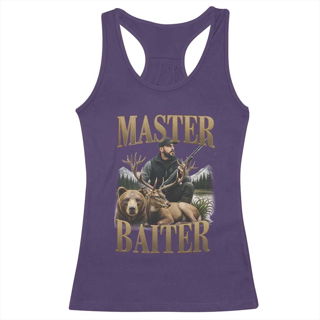 Hunting Lovers Dad Gift Racerback Tank Top Master Baiter - Wonder Print Shop