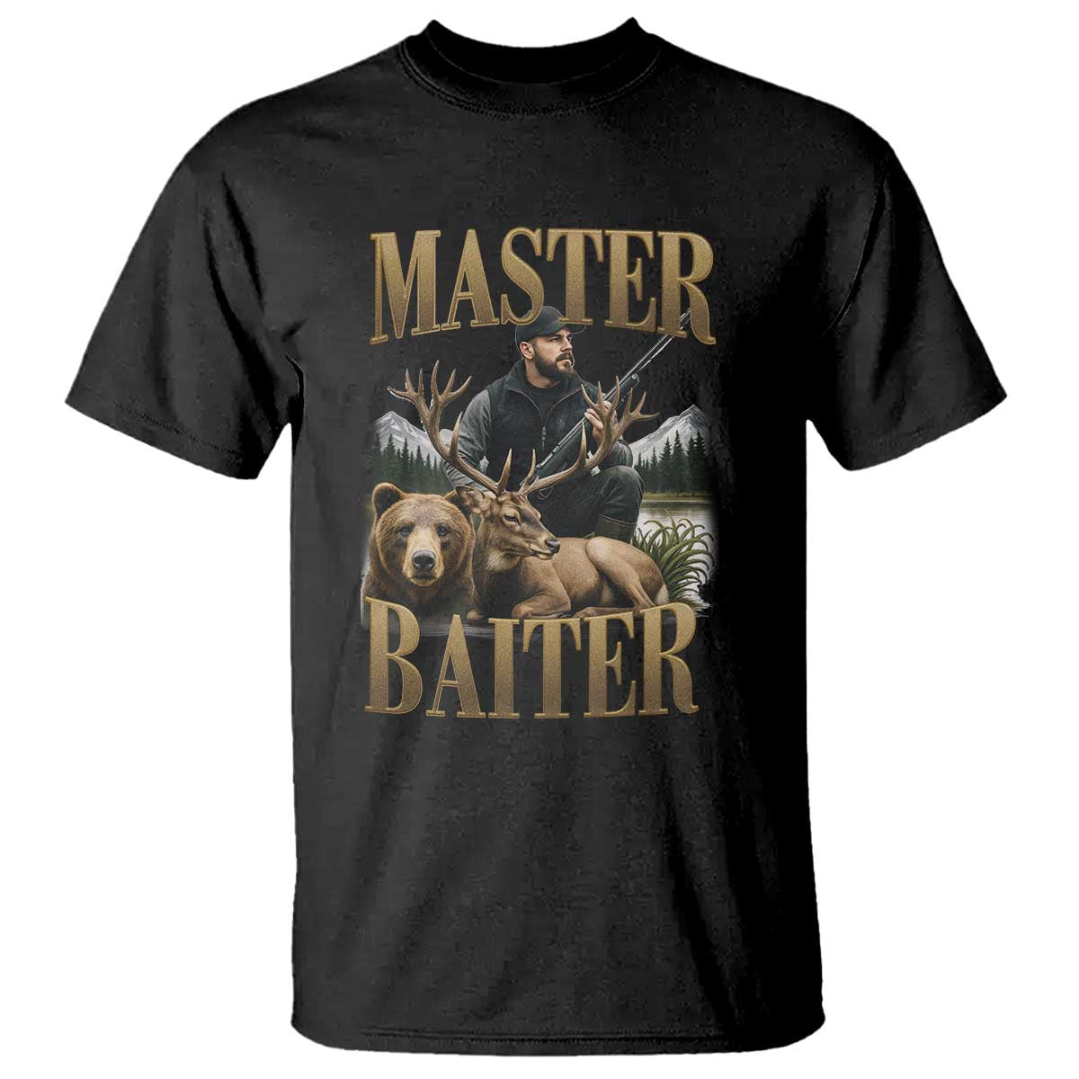 Hunting Lovers Dad Gift T Shirt Master Baiter - Wonder Print Shop