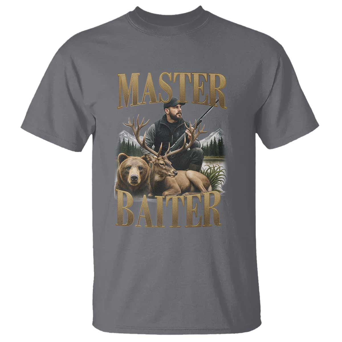 Hunting Lovers Dad Gift T Shirt Master Baiter - Wonder Print Shop