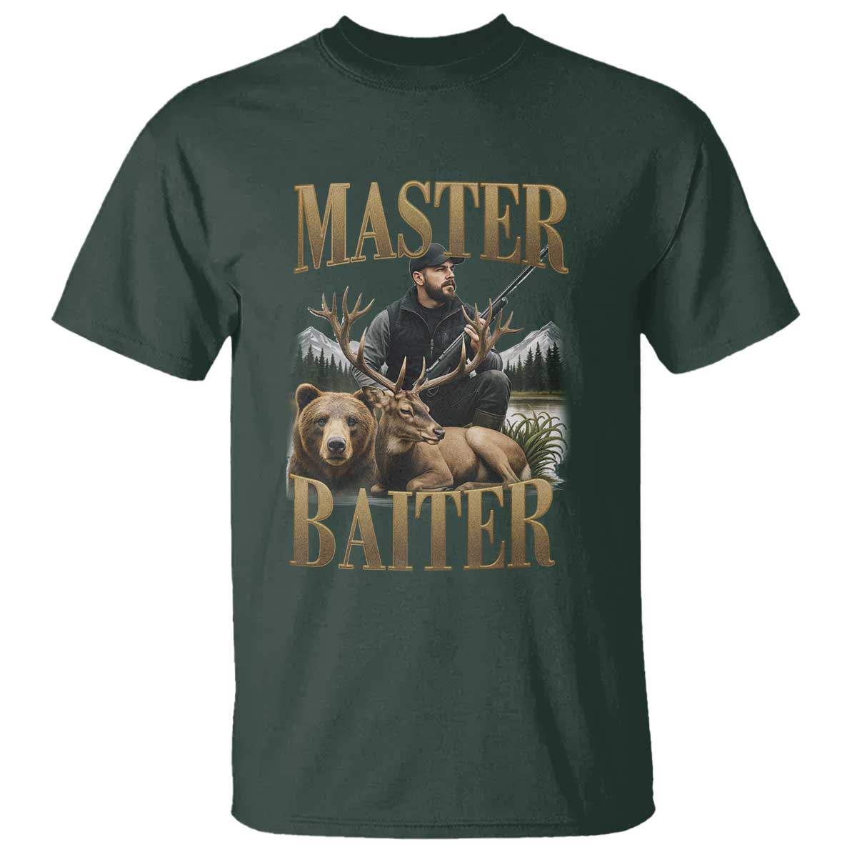 Hunting Lovers Dad Gift T Shirt Master Baiter - Wonder Print Shop