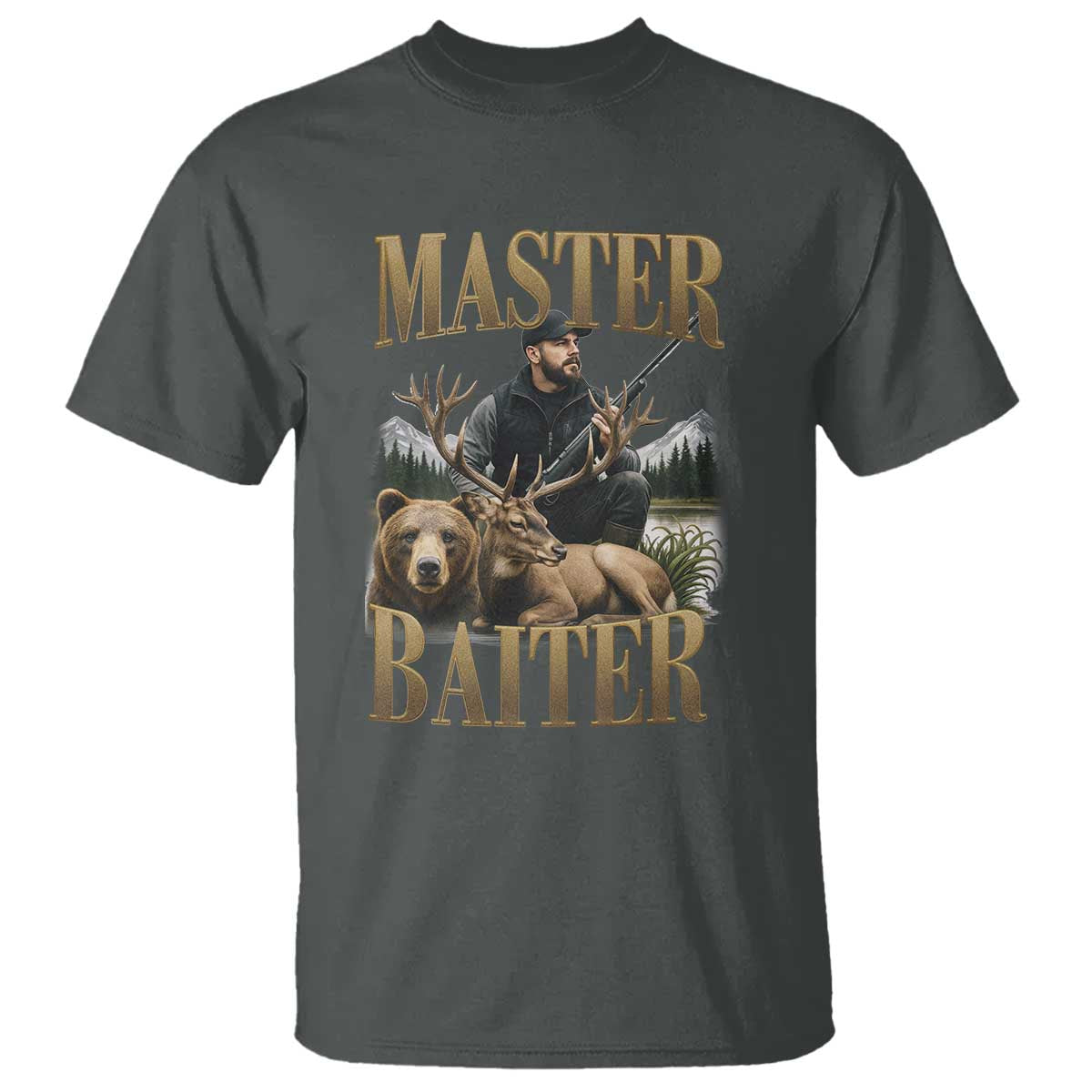 Hunting Lovers Dad Gift T Shirt Master Baiter - Wonder Print Shop