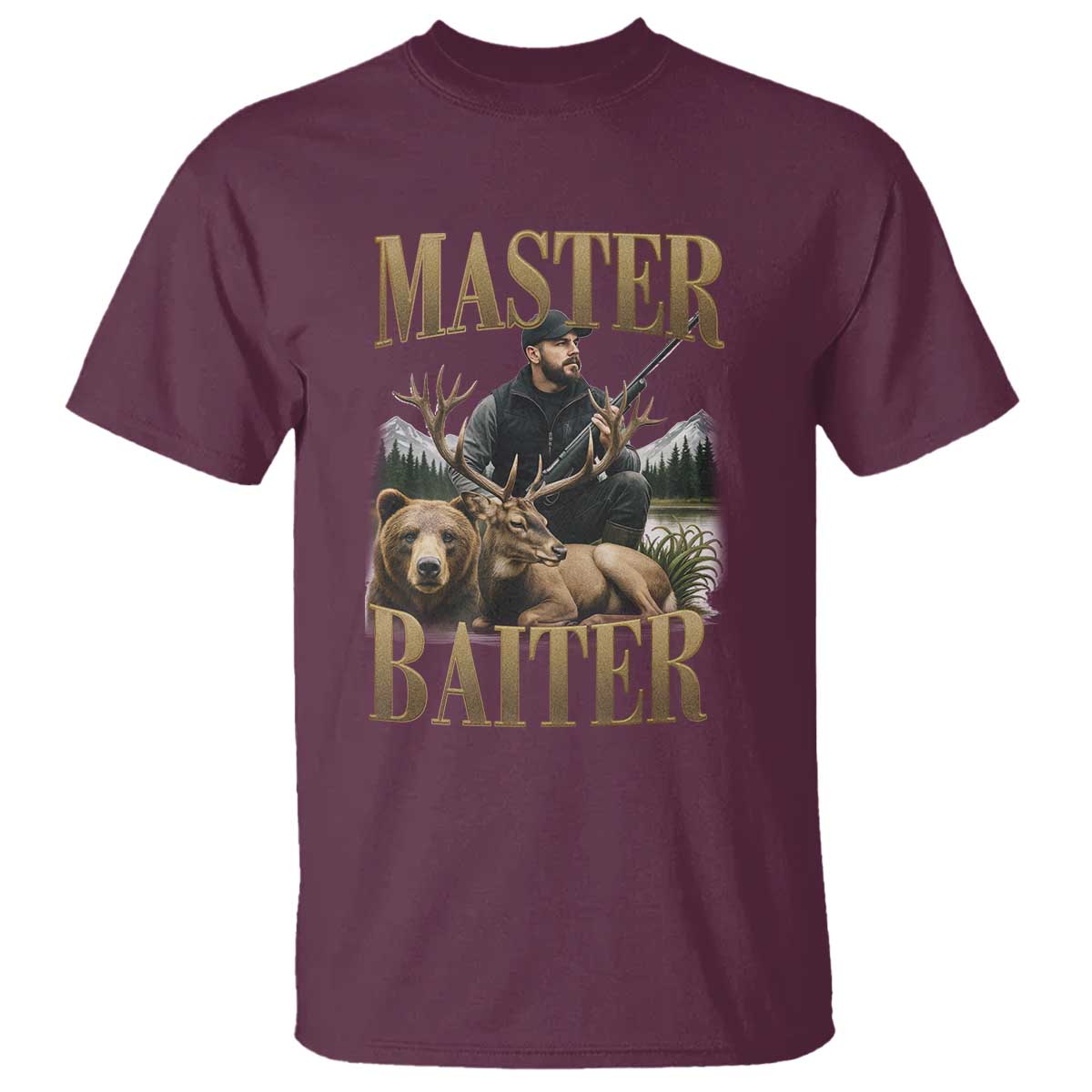 Hunting Lovers Dad Gift T Shirt Master Baiter - Wonder Print Shop