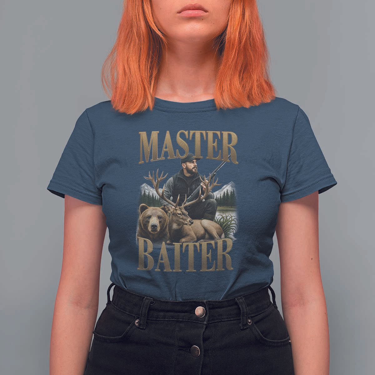Hunting Lovers Dad Gift T Shirt For Women Master Baiter - Wonder Print Shop
