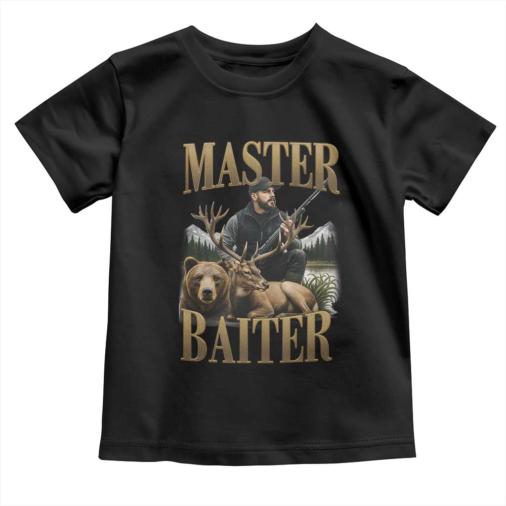Hunting Lovers Dad Gift Toddler T Shirt Master Baiter - Wonder Print Shop