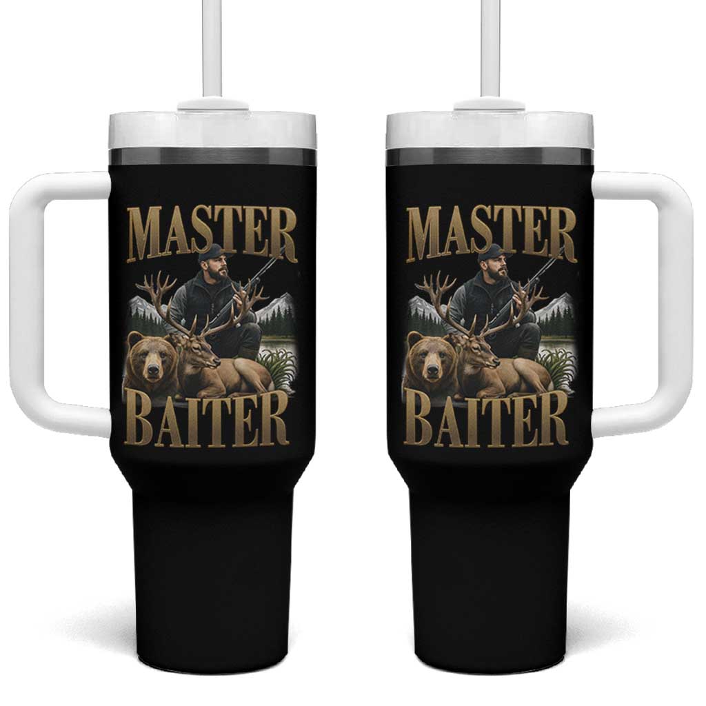 Hunting Lovers Dad Gift Tumbler With Handle Master Baiter