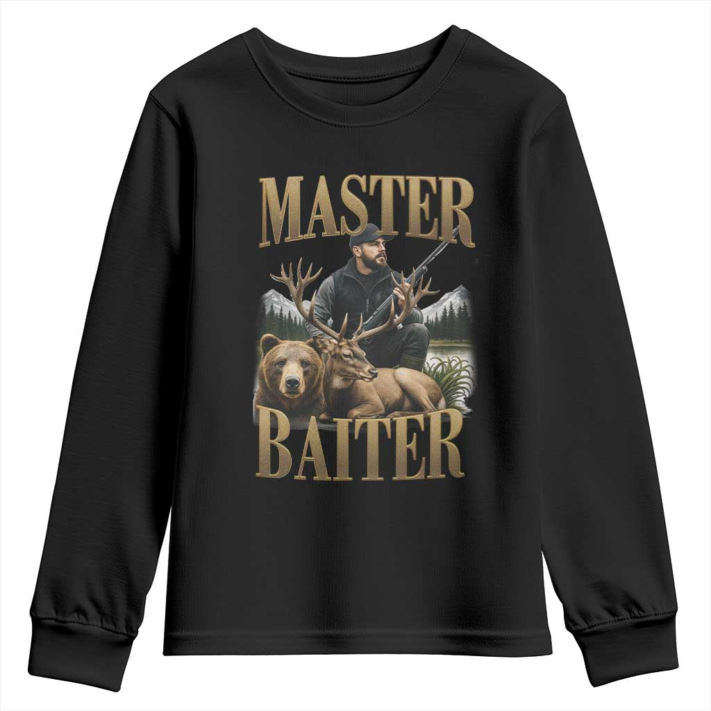 Hunting Lovers Dad Gift Youth Sweatshirt Master Baiter - Wonder Print Shop