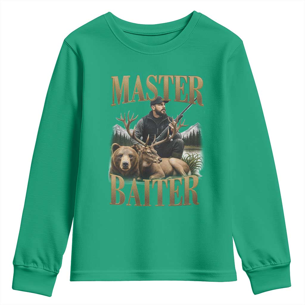 Hunting Lovers Dad Gift Youth Sweatshirt Master Baiter - Wonder Print Shop