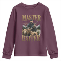 Hunting Lovers Dad Gift Youth Sweatshirt Master Baiter - Wonder Print Shop
