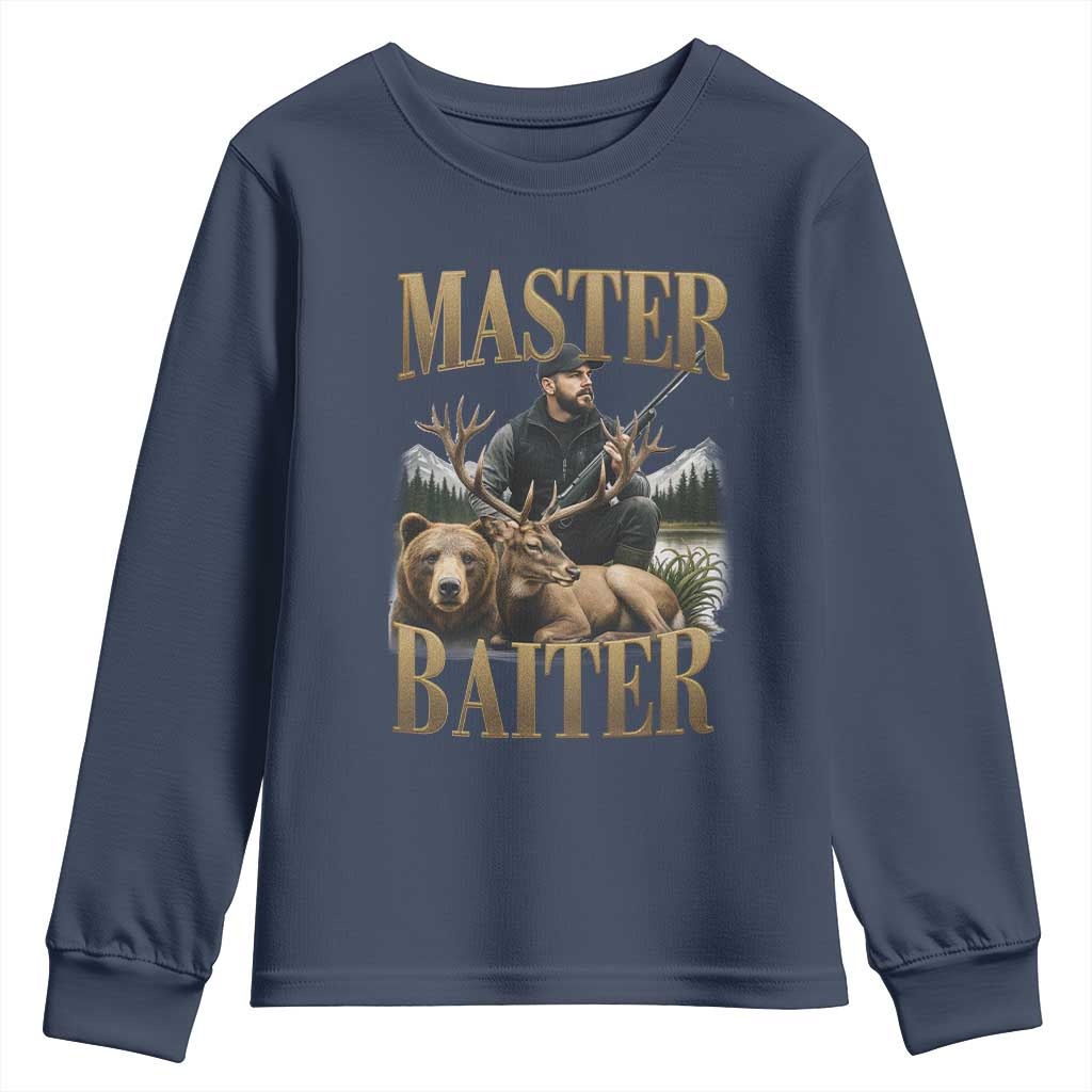 Hunting Lovers Dad Gift Youth Sweatshirt Master Baiter - Wonder Print Shop