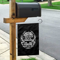 Fishing Hunting Solve Problems Garden Flag Gift Idea For Hunter Fisherman - Wonder Print Shop