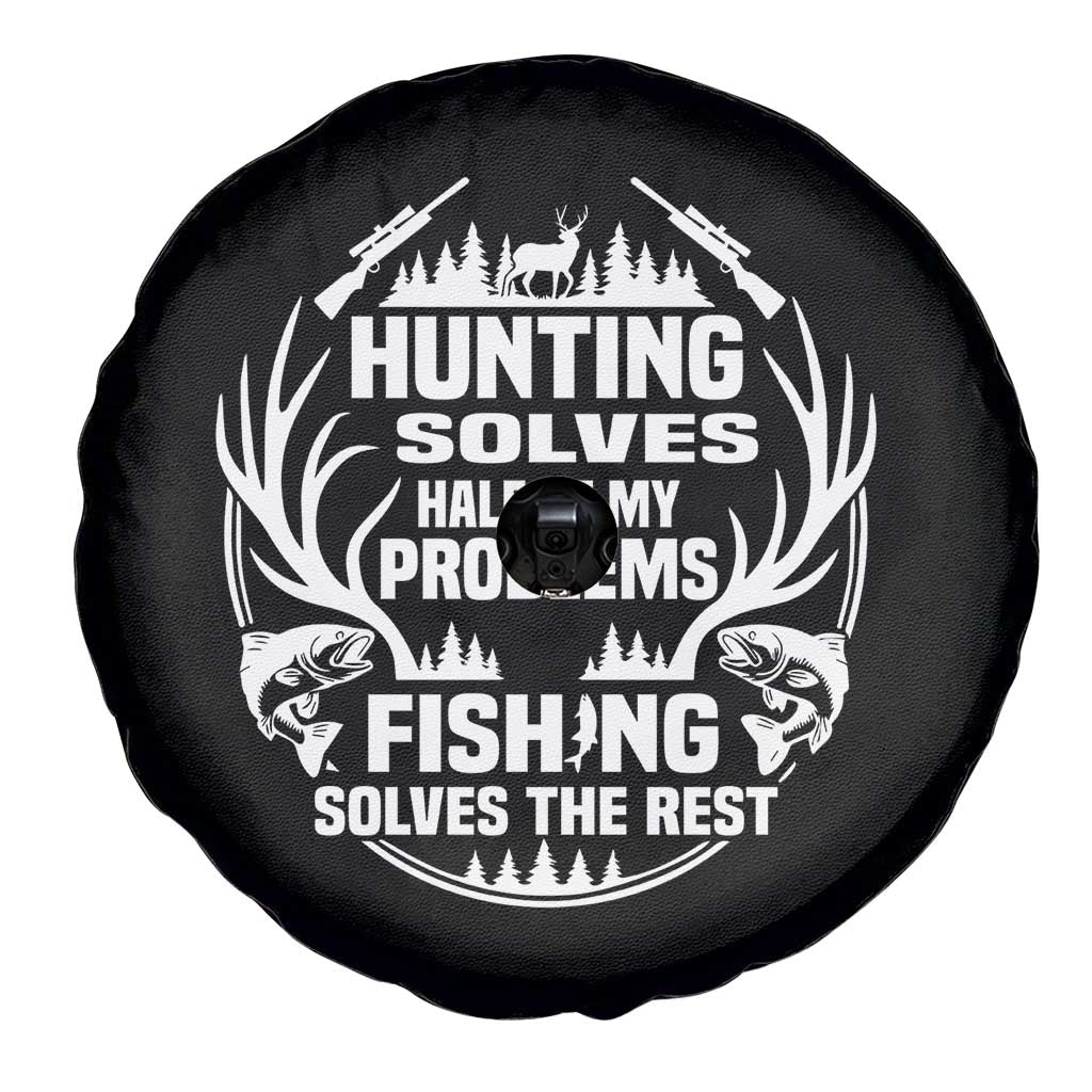 Fishing Hunting Solve Problems Spare Tire Cover Gift Idea For Hunter Fisherman - Wonder Print Shop