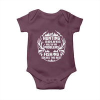 Fishing Hunting Solve Problems Baby Onesie Gift Idea For Hunter Fisherman - Wonder Print Shop