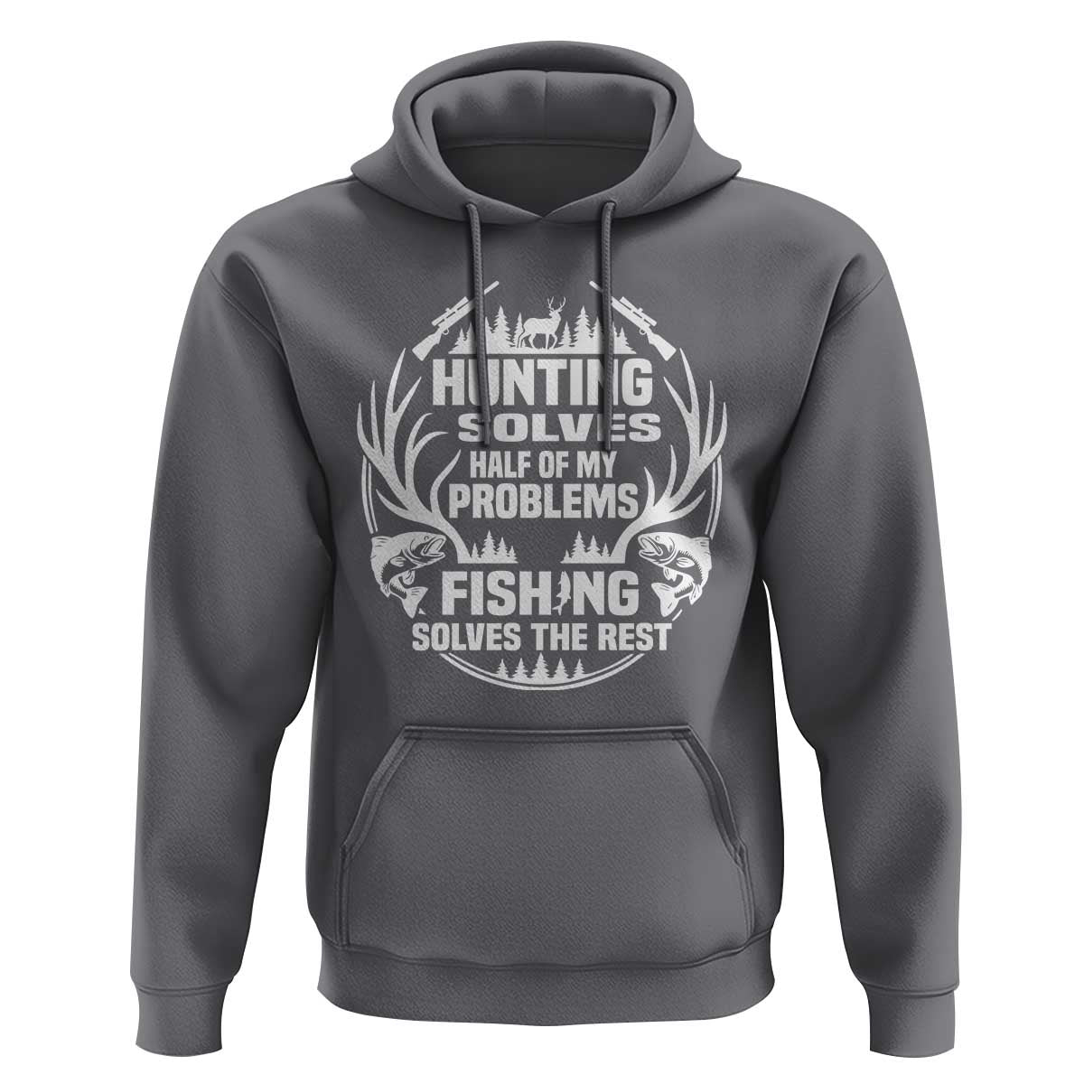 Fishing Hunting Solve Problems Hoodie Gift Idea For Hunter Fisherman - Wonder Print Shop