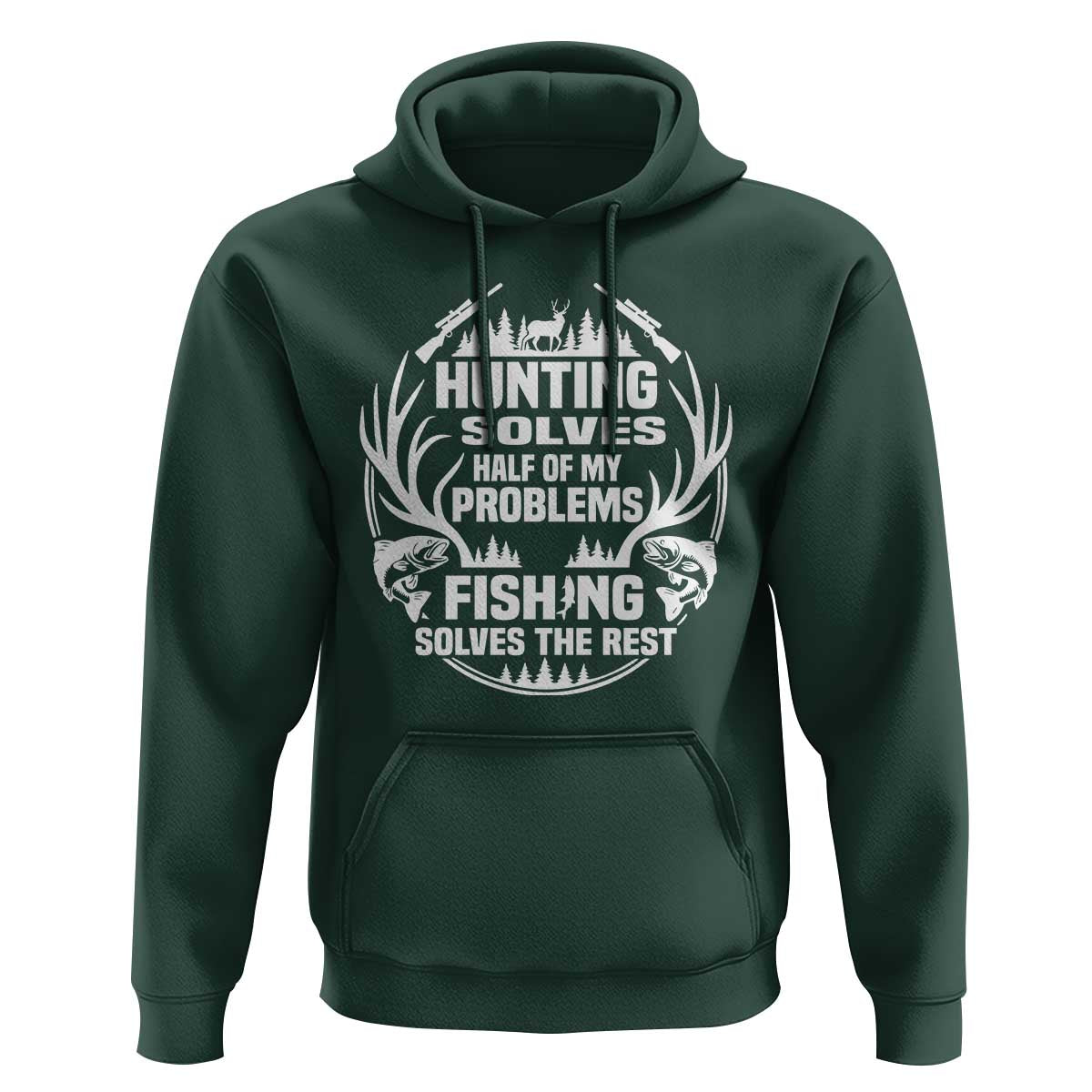 Fishing Hunting Solve Problems Hoodie Gift Idea For Hunter Fisherman - Wonder Print Shop
