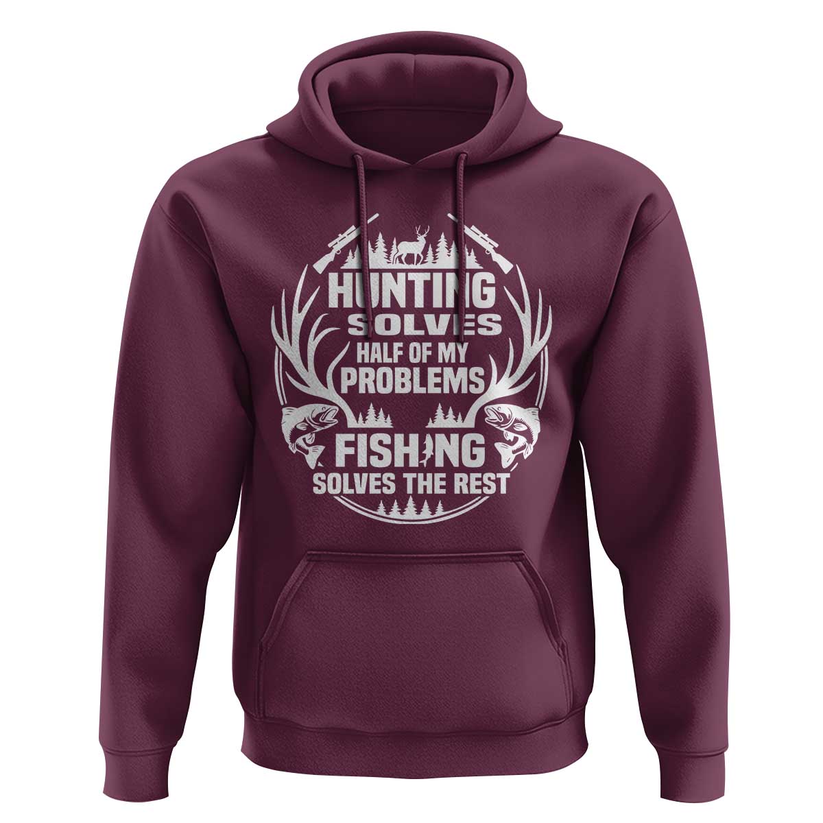 Fishing Hunting Solve Problems Hoodie Gift Idea For Hunter Fisherman - Wonder Print Shop