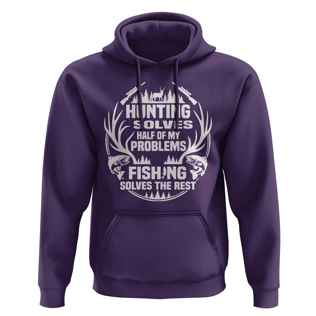 Fishing Hunting Solve Problems Hoodie Gift Idea For Hunter Fisherman - Wonder Print Shop