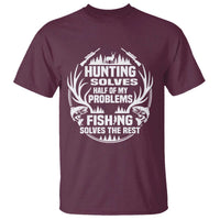 Fishing Hunting Solve Problems T Shirt Gift Idea For Hunter Fisherman - Wonder Print Shop