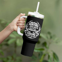 Fishing Hunting Solve Problems Tumbler With Handle Gift Idea For Hunter Fisherman - Wonder Print Shop