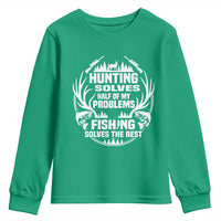 Fishing Hunting Solve Problems Youth Sweatshirt Gift Idea For Hunter Fisherman - Wonder Print Shop
