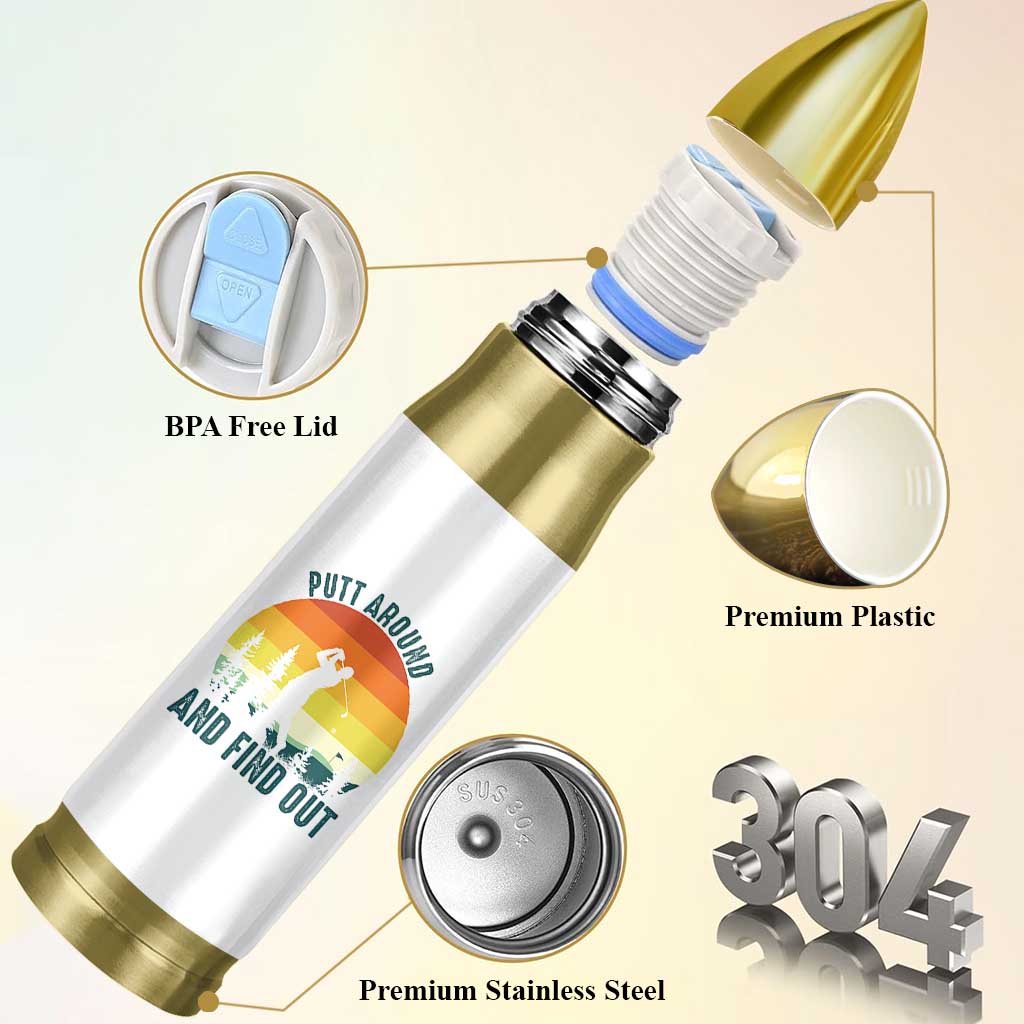 Putt Around And Find Out Bullet Tumbler Funny Golf Player Gift - Wonder Print Shop