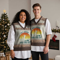 Putt Around And Find Out V-Neck Knit Sweater Vest Funny Golf Player Gift - Wonder Print Shop