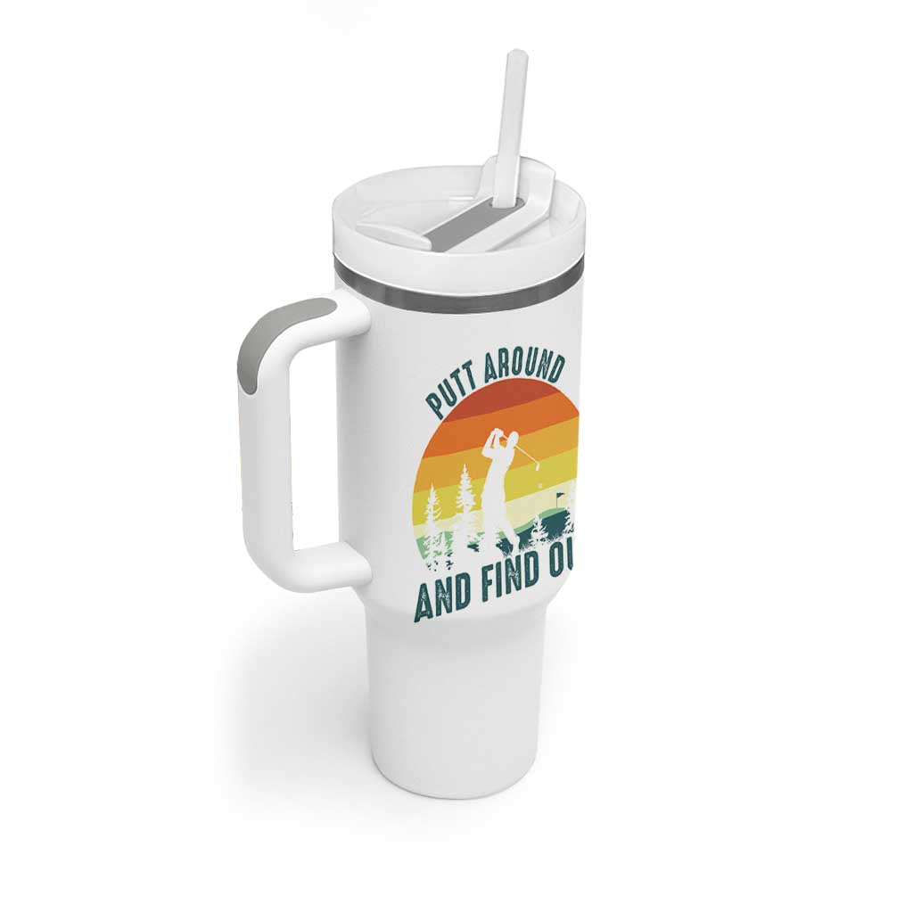 Putt Around And Find Out Tumbler With Handle Funny Golf Player Gift - Wonder Print Shop