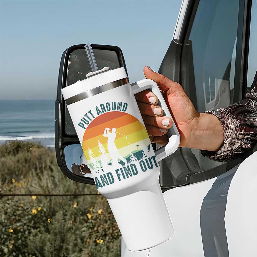 Putt Around And Find Out Tumbler With Handle Funny Golf Player Gift - Wonder Print Shop