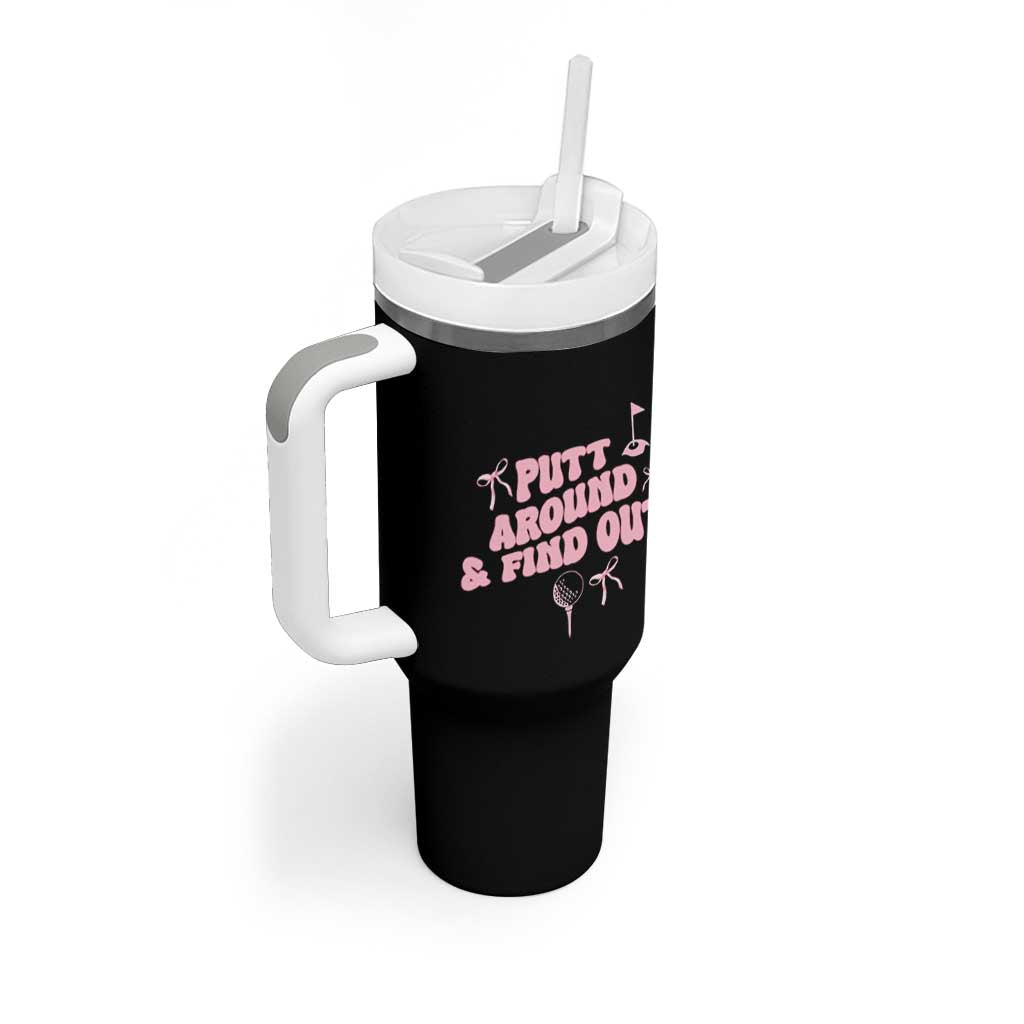 Funny Golf Gift For Women Tumbler With Handle Putt Around And Find Out - Wonder Print Shop