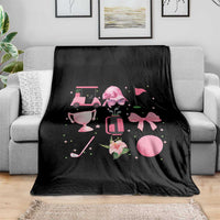 Womens Golf Lover Throw Blanket Cute Pink Bow Golf Sports Gift - Wonder Print Shop