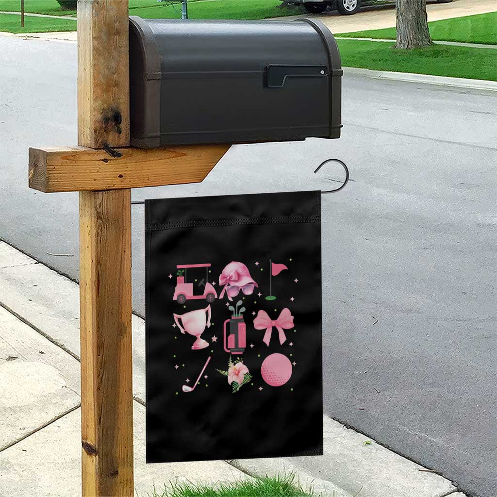 Womens Golf Lover Garden Flag Cute Pink Bow Golf Sports Gift - Wonder Print Shop