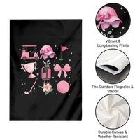 Womens Golf Lover Garden Flag Cute Pink Bow Golf Sports Gift - Wonder Print Shop
